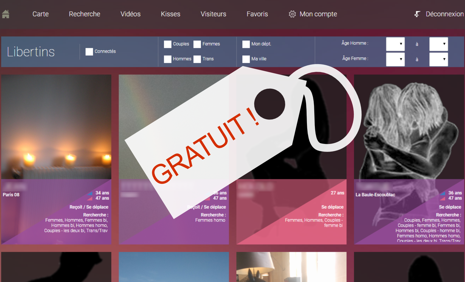 Inscription et utilisation gratuites