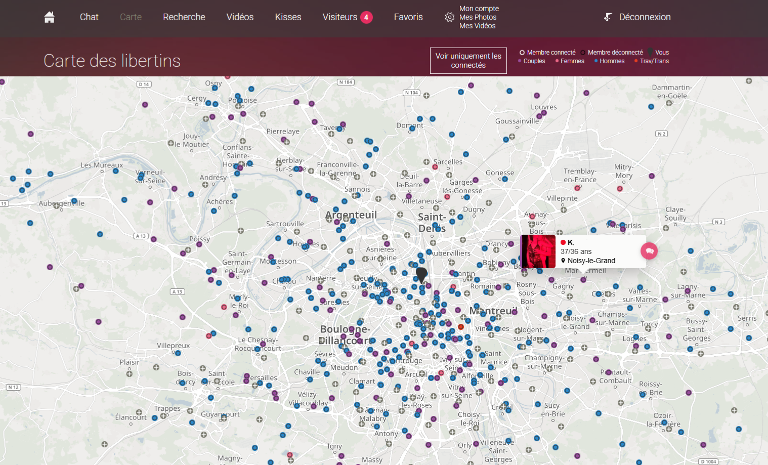 La carte des échangistes